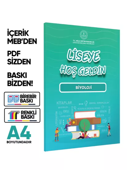 2027 MEBİ 9.10.11.Sınıf Maarif Modeli Yeni Müfredat LİSEYE HOŞGELDİN Biyoloji Kitabı BASKI ÜCRETİ