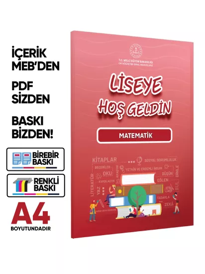 2027 MEBİ 9.10.11.Sınıf Maarif Modeli Yeni Müfredat LİSEYE HOŞGELDİN Matematik Kitabı BASKI ÜCRETİ