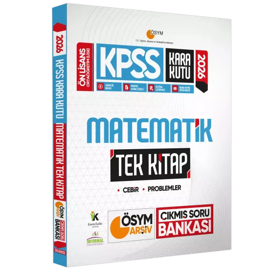 2026 KPSS Önlisans/Ortaöğretim Kara Kutu Matematik TEK KİTAP ÖSYM Çıkmış Soru Bankası Özetli Çözümlü