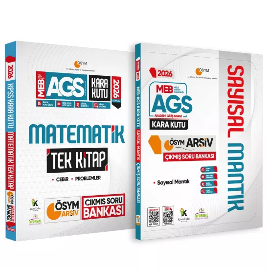 2026 MEB-AGS Kara Kutu Matematik TEK KİTAP-Sayısal Mantık 2li ÖSYM Çıkmış Soru Bankası Konu Özetli