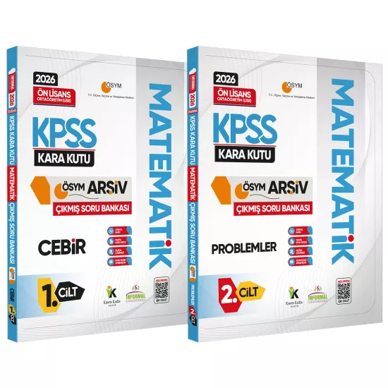 2026 KPSS Önlisans/Ortaöğretim MATEMATİK Kara Kutu 1.-2.Cilt ÖSYM Çıkmış Soru B. 2li Set Konu Özetli