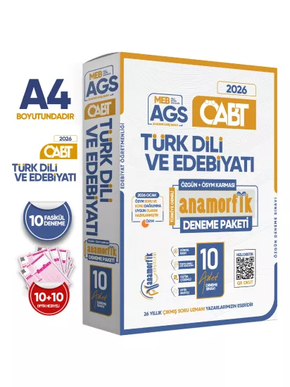 2026 MEB-AGS ÖABT Anamorfik Türk Dili Ve Edebiyatı Özgün10lu Deneme Dijital Çözümlü TG