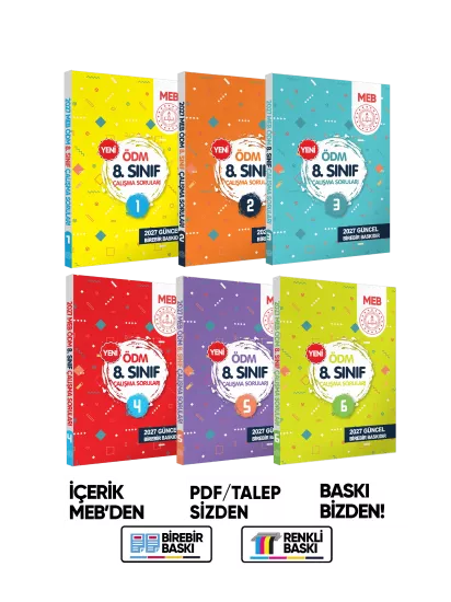 2027 LGS 8.sınıf MEB Çalışma Soruları SORU Bankası 6lı Modül Set ÖDM Çalışma Kitapları BASKI ÜCRETİ