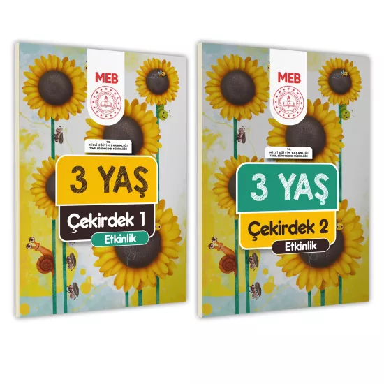 3 Yaş Okul Öncesi MEB Etkinlik Kitabı 2’li Set Çekirdek Eğlenceli ve Öğretici Aktiviteler(A4 Renkli)