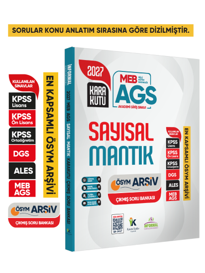 2027 MEB-AGS SAYISAL MANTIK Kara Kutu ÖSYM Çıkmış Soru Bankası Konu Özetli Dijital Çözümlü