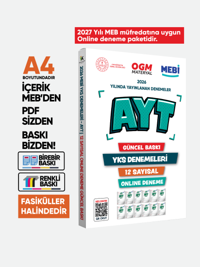 2027 YKS-AYT MEBİ OGM SAYISAL Güncel Seri Online Deneme 12li SET BASKI ÜCRETİ