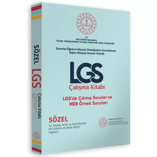 2026 MEB Örnek Soruları LGS Sözel Çalışma Kitabı 8.Sınıf Tarih-Din-İngilizce RENKLİ Baskı A4 Ebat