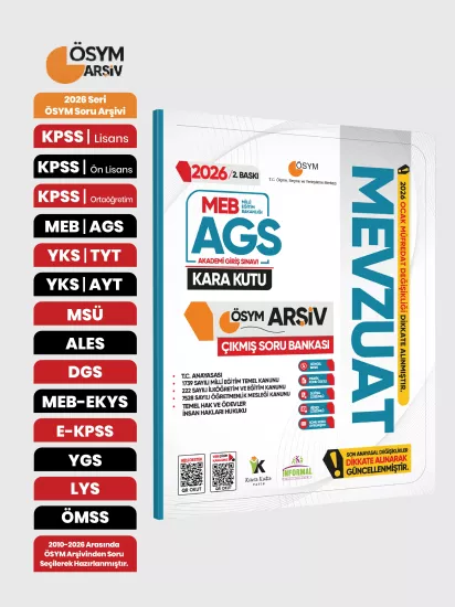 2026 MEB-AGS MEVZUAT Kara Kutu ÖSYM Çıkmış Soru Havuzu Bankası Konu Özetli Dijital Çözümlü