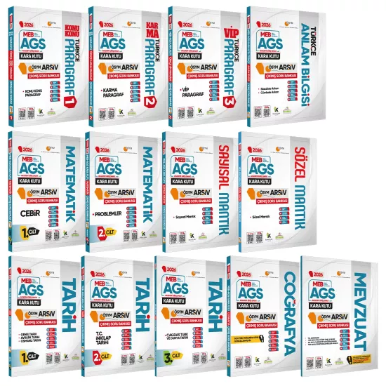 2026 MEB-AGS Kara Kutu ÖSYM Çıkmış Soru Bankası FULL ALTIN PAKET SETİ Konu Özetli Dijital Çözümlü