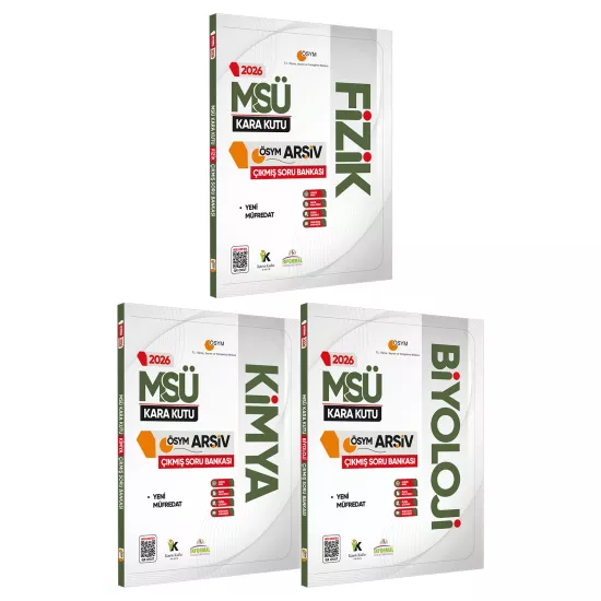2026 MSÜ Fizik Kimya Biyoloji (FKB) Kara Kutu Çıkmış Soru Bankası 3lü Set K. Özetli Dijital Çözümlü
