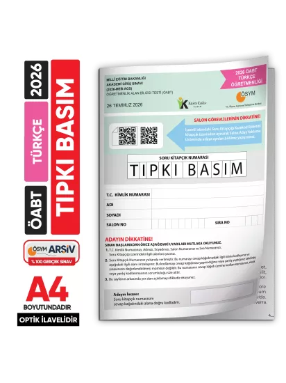 2026 MEB-AGS ÖABT Türkçe Öğretmenliği ÖSYM Tıpkı Basım Kitapçığı Türkiye Geneli Deneme