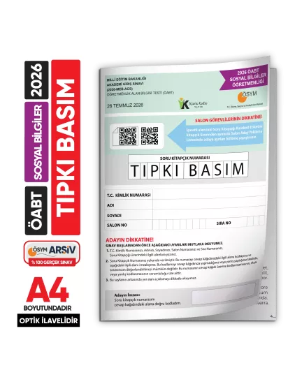 2026 MEB-AGS ÖABT Sosyal Bilgiler Öğretmenliği ÖSYM Tıpkı Basım Kitapçığı TG Deneme