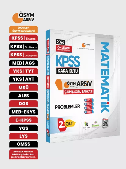 2026 KPSS Önlisans/Ortaöğretim MATEMATİK Kara Kutu 2.Cilt PROBLEMLER ÖSYM Çıkmış Soru Bankası Çözüml