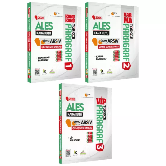 2026 ALES Türkçe Kara Kutusu Paragraf 3lü ALTIN SET ÖSYM Çıkmış Soru Bankası Konu Özetli Çözümlü