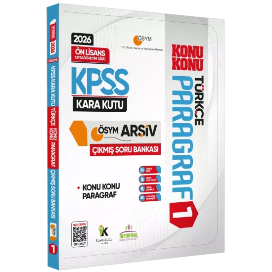 2026 KPSS Önlisans/Ortaöğretim Türkçenin Kara Kutusu KONU KONU PARAGRAF 1 ÖSYM Çıkmış Soru Bankası