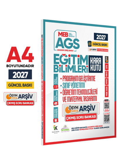 2027 MEB AGS Eğitim Bilimleri Kara Kutu Program Geliştirme-Sınıf-Materyal ÖSYM Çıkmış Soru Bankası
