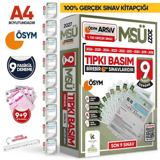 2026 MSÜ ÖSYM Çıkmış Soru Tıpkı Basım 9llu Deneme Paketi Türkiye Geneli Video ve Dijital Çözümlü