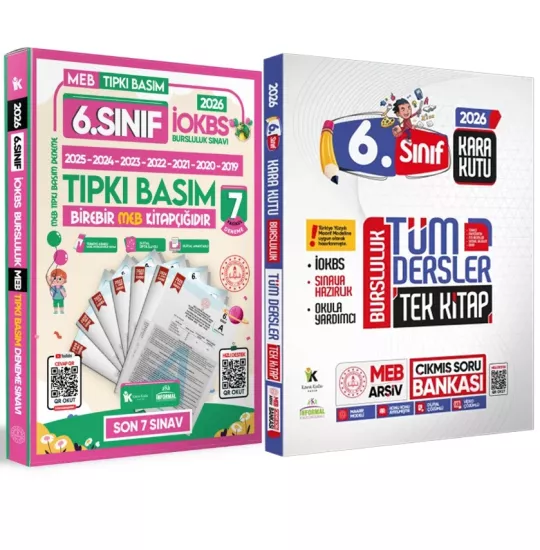 2026 6.Sınıf İOKBS PAKET 7lı Tıpkı Basım/Tüm Dersler Tek Kitap Çözümlü Çıkmış Soru Bankası 2li Set