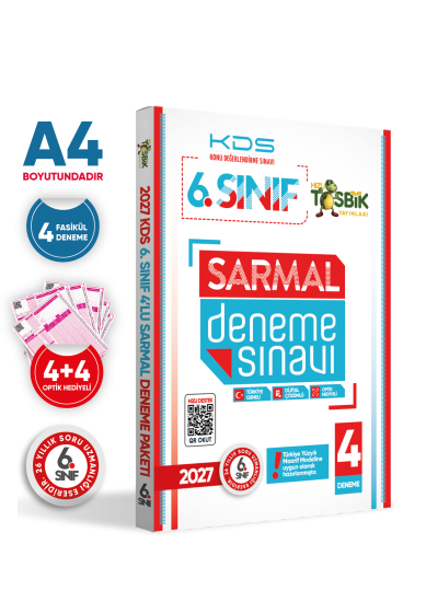 2027 6.Sınıf Yeni Sistem KDS SARMAL Deneme Paketi 4lü Türkiye Geneli D.Çözümlü Hızlı Tosbik Yayın