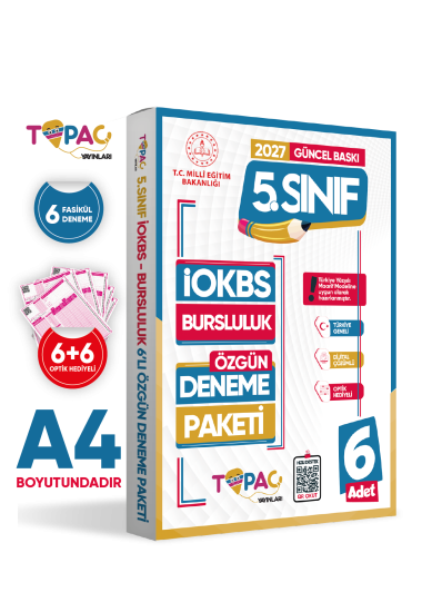 2027 5.Sınıf Topaç Yayınları İOKBS-BURSLULUK 6lı Deneme Paketi Dijital Çözümlü Türkiye Geneli