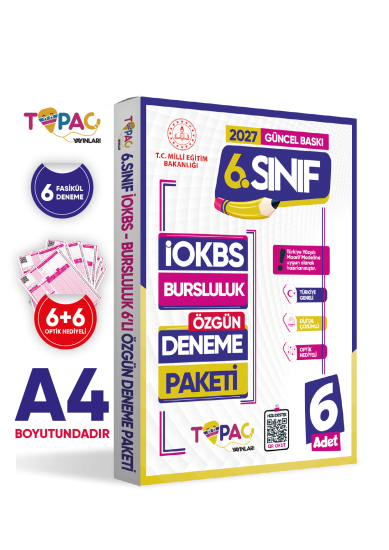 2027 6..Sınıf Topaç Yayınları İOKBS-BURSLULUK 6lı Deneme Paketi Dijital Çözümlü Türkiye Geneli