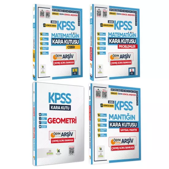 2025 KPSS Matematik-Geo-Mantık Kara Kutu 4lü ALTIN SET ÖSYM Çıkmış Soru Bankası Video/PDF Çözümlü