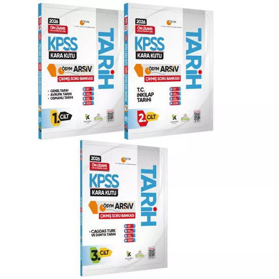 2026 KPSS Önlisans Tarih Kara Kutu MODÜLER SET 3lü ÖSYM Çıkmış Soru Bankası Konu Özetli Çözümlü