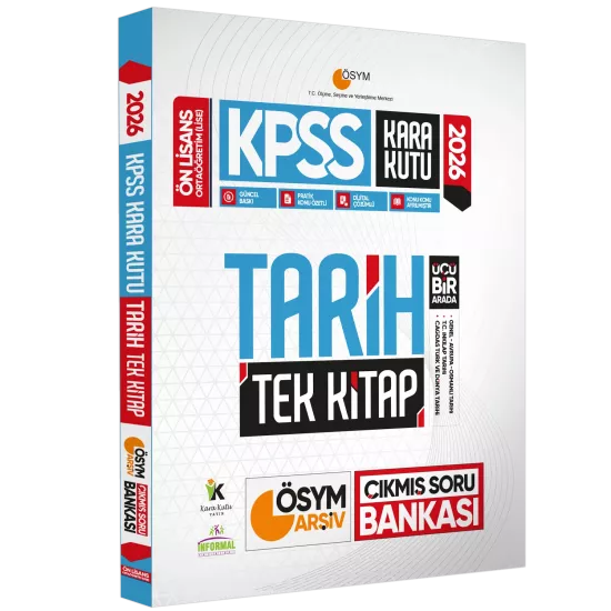 2026 KPSS Önlisans/Ortaöğretim Kara Kutu Tarih TEK KİTAP ÖSYM Çıkmış Soru Bankası Konu Özetli Çözüml