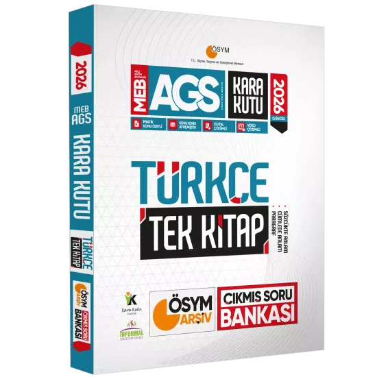 2026 MEB-AGS Kara Kutu Türkçe TEK KİTAP ÖSYM ARŞİV Çıkmış Soru  Bankası Konu Özetli Dijital Çözümlü