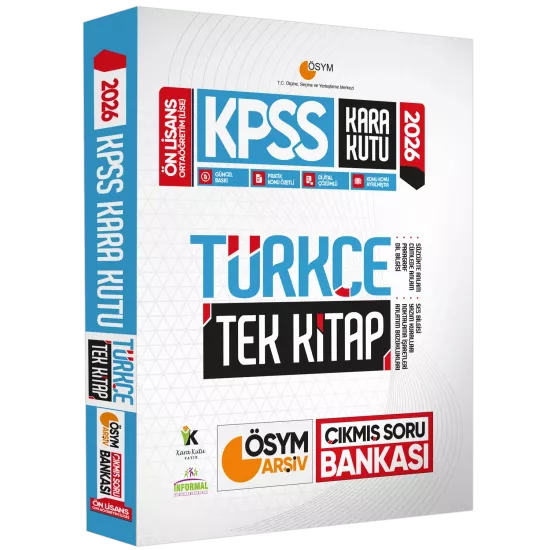 2026 KPSS Önlisans/Ortaöğretim Kara Kutu Türkçe TEK KİTAP ÖSYM Çıkmış Soru Bankası Konu Özetli Çözüm