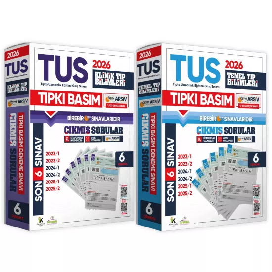 2026 TUS Temel&Klinik Tıp Bilimleri ÖSYM Çıkmış Soru Tıpkı Basım Son 3 Yıl 12li Deneme Kitapçığı