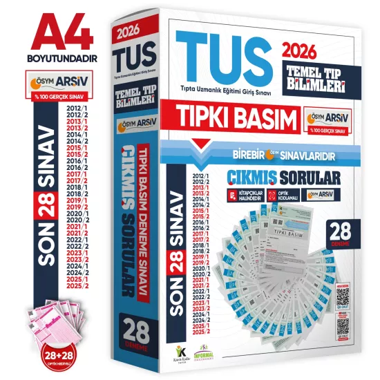 2026 TUS Temel Tıp Bilimleri ÖSYM Çıkmış Soru Tıpkı Basım Son 14 Yıl 28li Deneme Kitapçığı