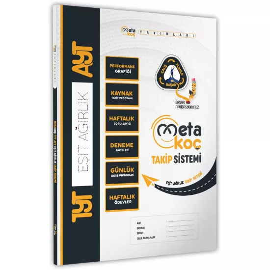 2026 YKS TYT-AYT Meta Koç Eşit Ağırlık (TM) Öğrenci Takip Sistemi (Konu-Soru-Video Takip Defteri)
