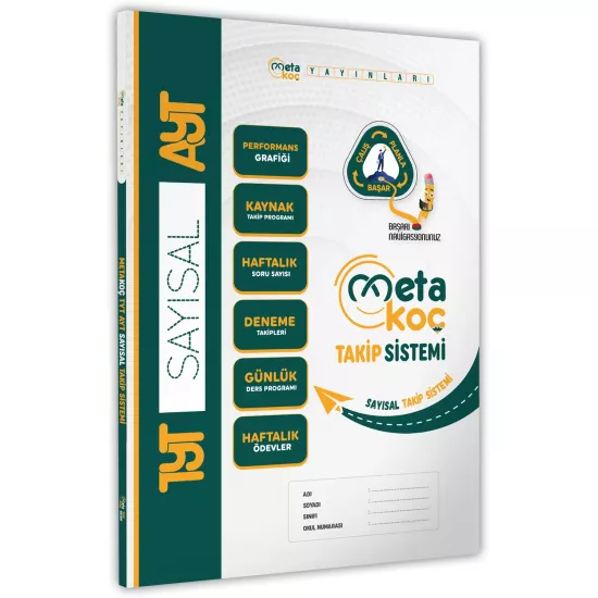 2026 YKS TYT-AYT Meta Koç Sayısal Öğrenci Takip Sistemi (Konu-Soru-Video Takip Defteri)