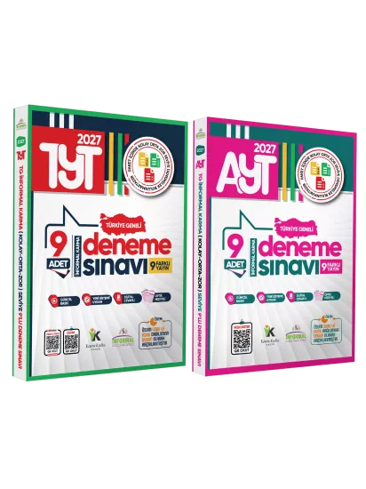 2027 YKS TYT-AYT Türkiye Geneli Kurumsal 18li (9+9) Paket Deneme Sınavı Dijital Cevaplı