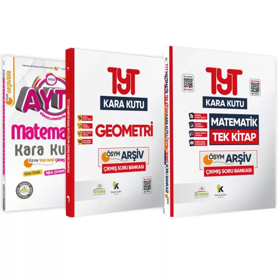 YKS TYT Matematik TEK Kitap-AYT Matematik ve Geometrinin Kara Kutusu Çözümlü Çıkmış Soru Bankası Set