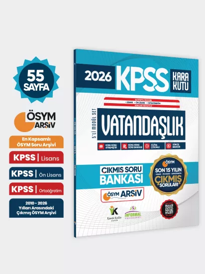 2026 FULLKPSS Lisans-Önlisans-Ortaöğretim Vatandaşlık Kara Kutu ÖSYM Çıkmış Soru Bankası Son 15 Yıl