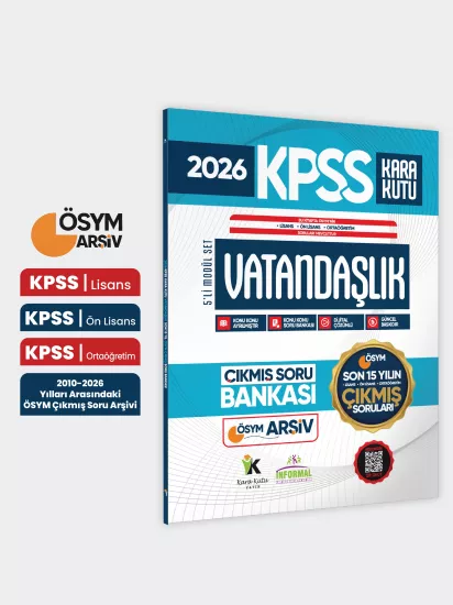 2026 FULLKPSS Lisans-Önlisans-Ortaöğretim Vatandaşlık Kara Kutu ÖSYM Çıkmış Soru Bankası Son 15 Yıl