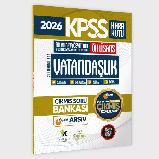 2026 FULLÖnLisans KPSS Vatandaşlık Kara Kutu ÖSYM Çıkmış Soru Bankası Son 15 Yıl (Sadece Ön Lisans)