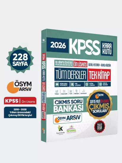 2026 FULLÖnLisans KPSS ÖSYM Tüm Dersler Tek Kitap Soru Bankası Son 15Yıl Çözümlü(Sadece Ön Lisans)