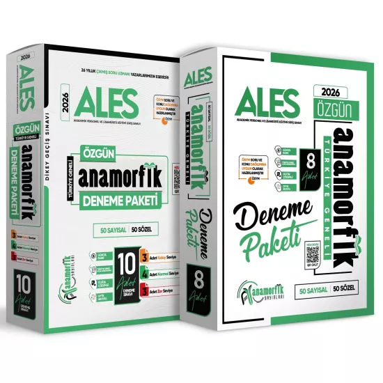 2026 ALES Anamorfik 10lu ve 8li Deneme Paketi 2li Set Özgün Yeni Nesil Türkiye Geneli Dijital Çözüm