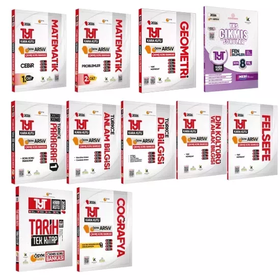 2026 TYT Kara Kutu ÖSYM Çıkmış Soru Bankası TM (EŞİT AĞIRLIK) ALTIN SET Konu Özetli Dijital Çözüm