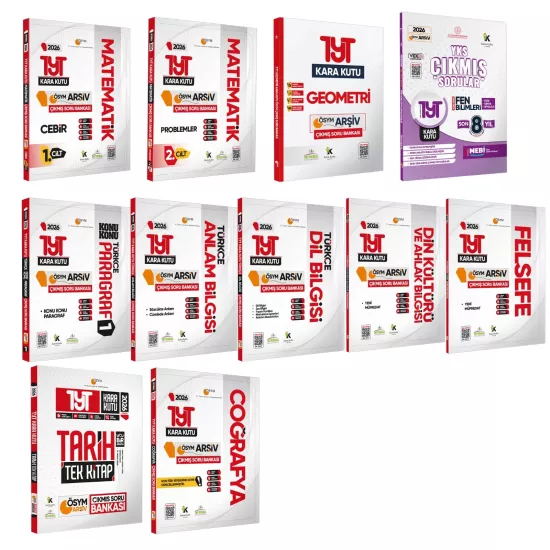 2026 TYT Kara Kutu ÖSYM Çıkmış Soru Bankası TM (EŞİT AĞIRLIK) ALTIN SET Konu Özetli Dijital Çözüm