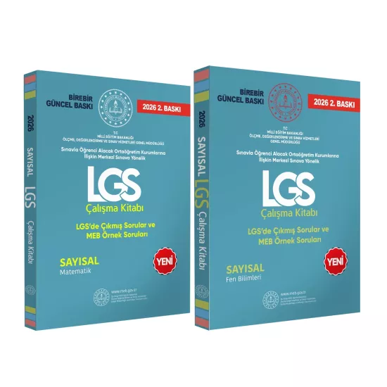2026 8.SINIF LGS MEB Örnek Soruları SAYISAL Çalışma 2li Kitap SETİ RENKLİ Baskı GÜNCEL