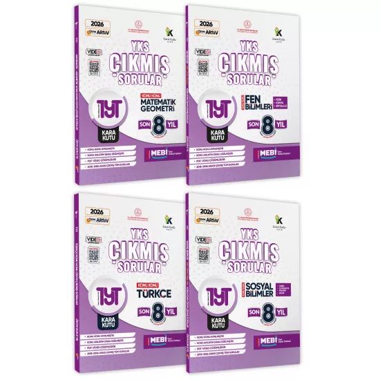 2026 YKS-TYT Tüm Dersler Çıkmış Soru Bankası Kara Kutu 4lü Set Konu Konu Son 8 Yıl Video/PDF Çözümlü