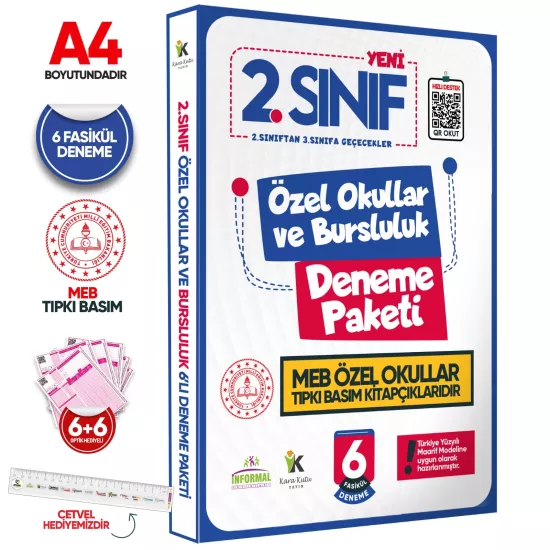 2.Sınıf Özel Okullar ve Bursluluk Hazırlık MEB Tıpkı Basım Deneme 6lı Fasikül SETİ