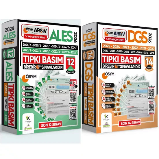 2026 DGS-ALES Tıpkı Basım Ösym Çıkmış Soru Deneme Paketi 26lI (12+14) Dijital Çözümlü
