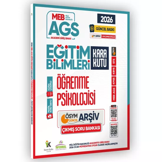 2026 MEB AGS Eğitim Bilimlerinin Kara Kutusu ÖĞRENME PSİKOLOJİSİ ÖSYM Çıkmış Soru Bankası Çözümlü