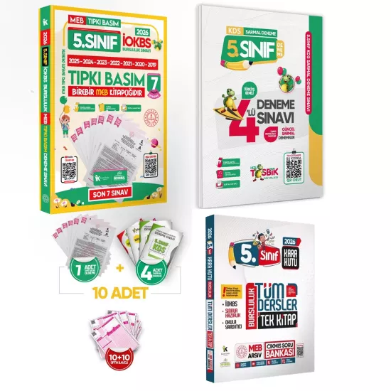 2026 5.Sınıf YENİ SİSTEM İOKBS BURSLULUK ALTIN PAKET Deneme Seti ve Çıkmış Soru Bankası Çözümlü