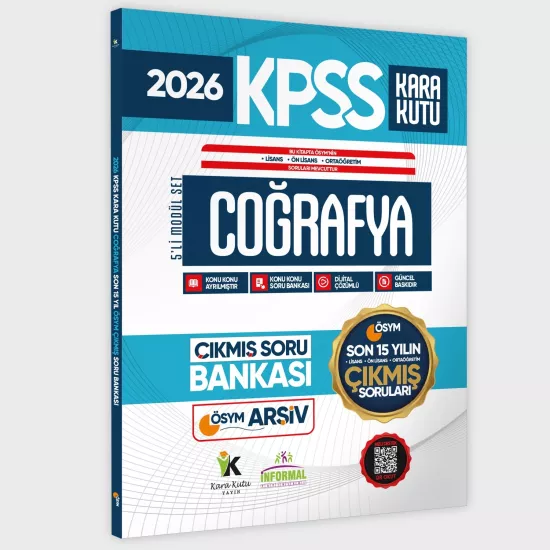 2026 FULLKPSS Lisans-Önlisans-Ortaöğretim Coğrafya’nın Kara Kutusu ÖSYM Çıkmış Soru Banka Son 15Yıl